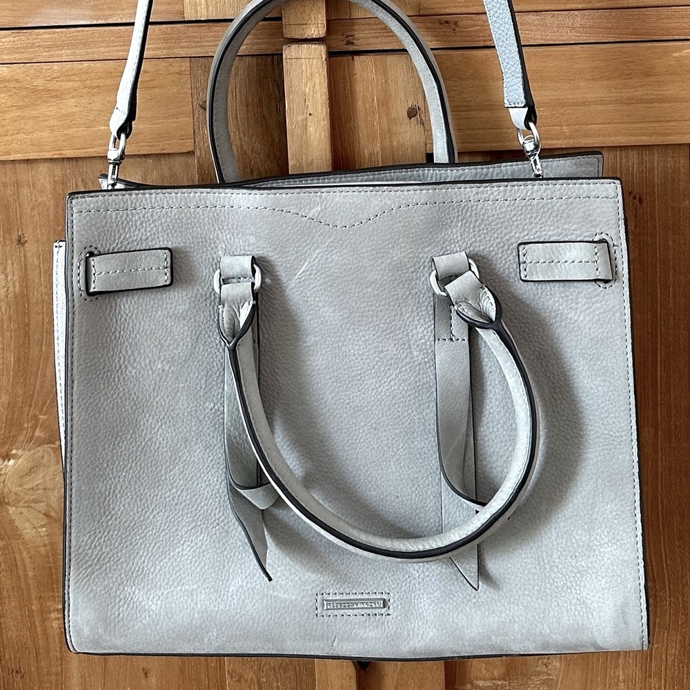 Gorgeous New With Tags REBECCAMINKOFF Pebbled Grey Suede Shoulder Bag